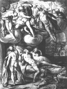 Hendrick Goltszius - Mars and Venus Surprised by Vulcan